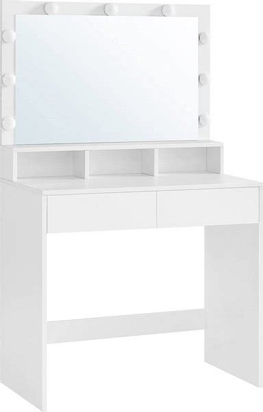 Toeletta Mobile Trucco Con Specchio Illuminato Dimmerabile E Pouf