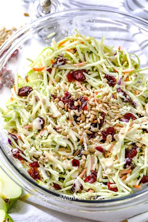 Creamy Broccoli Slaw W Easy Dressing Recipe Spend With Pennies