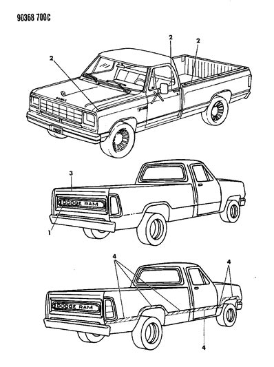 Tapes Stripes And Decals 1991 Dodge D150