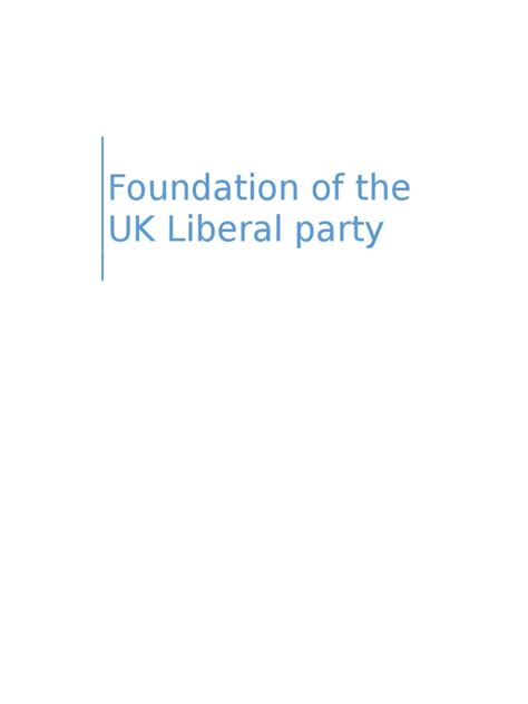 Foundation of the Liberal Party in the UK | Whigs (British Political ...