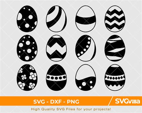 Easter Eggs Silhouette Svg Dxf And Png Scrapbook Etsy