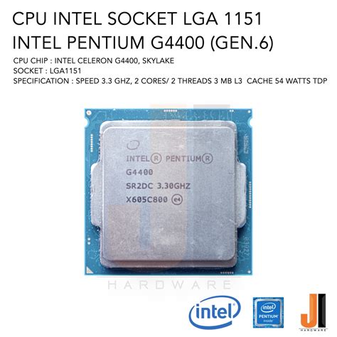 Cpu Intel Pentium G Cores Threads Ghz No Fan Socket Lga