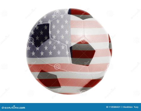 USA flag on Soccer ball stock image. Image of flag, leather - 118588431