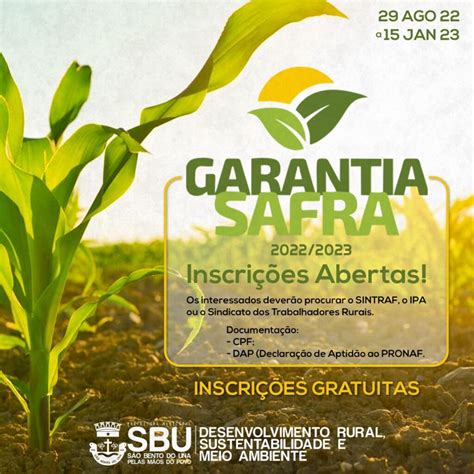 Garantia Safra Prefeitura De S O Bento Do Una Pe