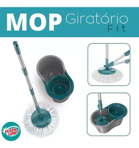 Mop Giratório Fit Esfregão 360 Flash Limp Limpador De Chão Frete grátis