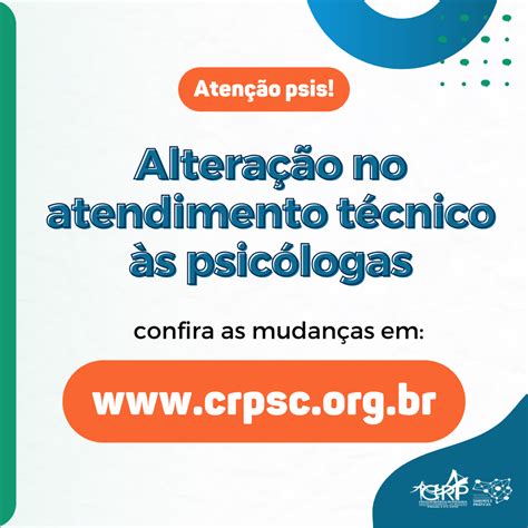 Alterações no atendimento do CRP 12 Conselho Regional de Psicologia