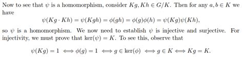 Proof Explanation First Isomorphism Theorem Let Phi Grightarrow