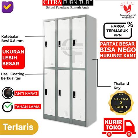 Jual Lemari Loker Besi 6 Pintu Locker Kantor Dokumen File Arsip