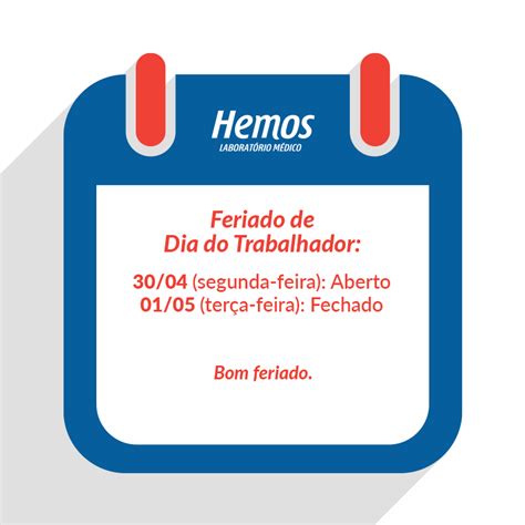 Aviso Feriado De Dia Do Trabalhador Hemos