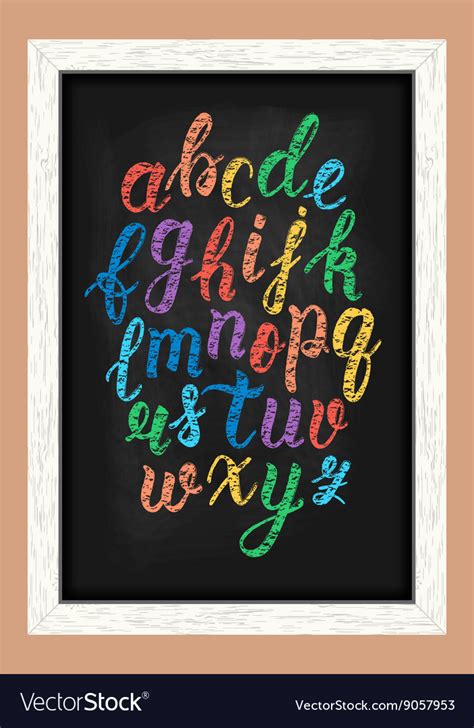 Chalk Colorful Hand Drawn Latin Calligraphy Brush Vector Image