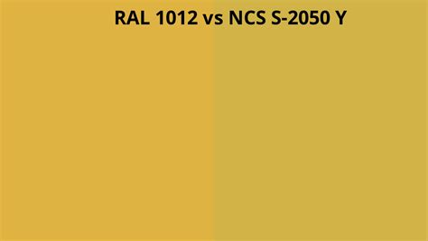 Ral 1012 Vs Ncs S 2050 Y Ral Colour Chart Uk