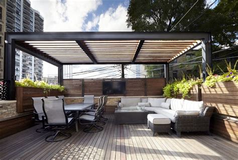 Steel Shade Structure Chicago Roof Deck Garden