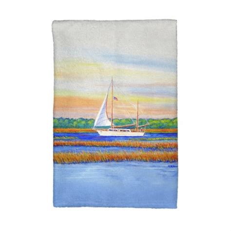 Betsy Drake Kt1075 Marsh Sailing Kitchen Towel 1 King Soopers