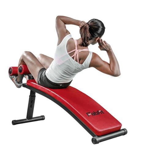 FitFab Situp Bench Pro Adjustable Curved Sit Up Bench Crunch Board Ab