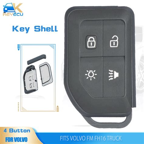 Keyecu Carcasa De Llave Inteligente Botones Fsk Mhz Para Volvo Fm