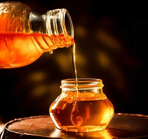 Premium Ai Image A Jar Of Honey Being Poured Into A Jar