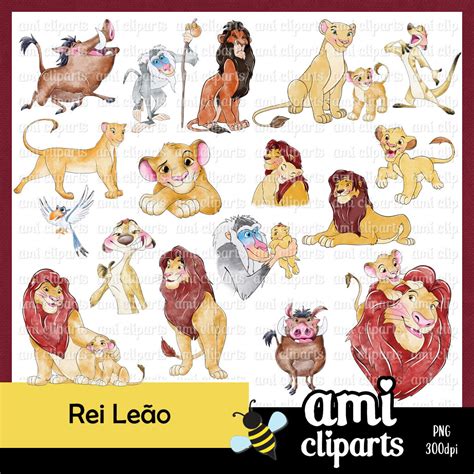 Kit Digital Rei Leão Aquarela Elo7 Produtos Especiais