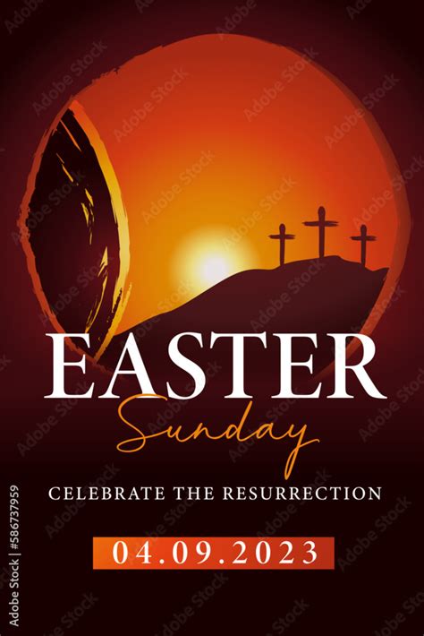 Easter Sunday church poster template. Celebrate the resurrection ...