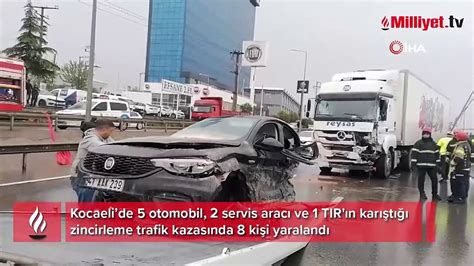 D De Otomobil Servis Arac Ve Tir Birbirine Girdi Yaral