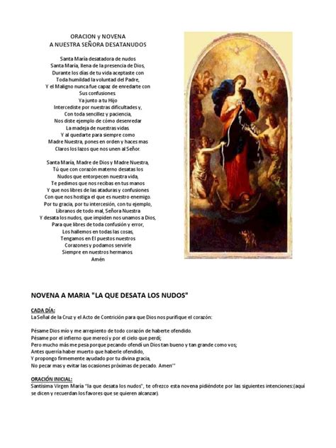 Oración Y Novena A Nuestra Señora Desatanudos Descargar Gratis Pdf