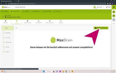 Kurs Fortschritt MaxBrain Lernplattform Learning Platform