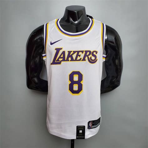 Regata Nba Lakers Branca Silk Jogador Bryant Camisa Tailandesas