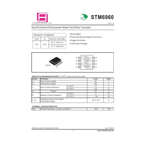 Jual Ic Stm Dual N Channel Enhancement Mode Field Effect Transistor