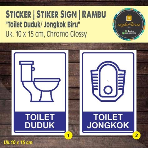 Jual Sticker Stiker Sign Toilet Jongkok Duduk Shopee Indonesia