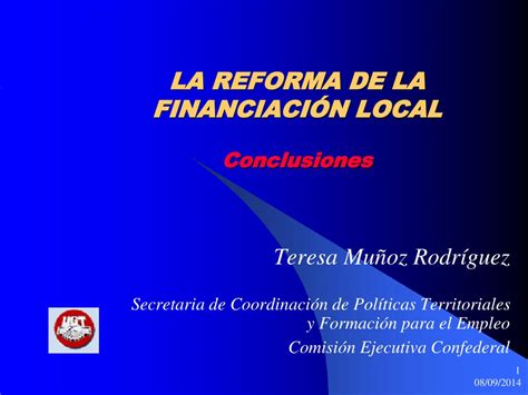 PPT LA REFORMA DE LA FINANCIACIÓN LOCAL Conclusiones PowerPoint