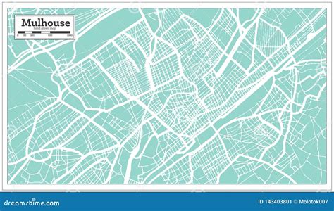 Mulhouse France City Map In Retro Style Outline Map Stock Vector