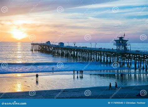 Dramatic Sunset at San Clemente Pier, California Stock Photo - Image of california, surfers ...