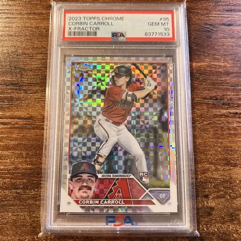 Topps Chrome Corbin Carroll X Fractor Refractor Rc Rookie Card