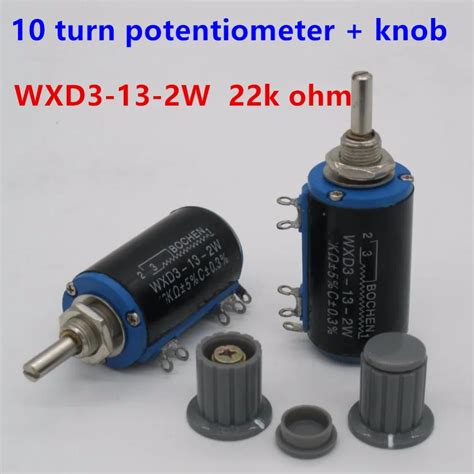 2pcs Wxd3 13 2w Shaft Dia 22k Ohm Rotary Side Multiturn Potentiometer