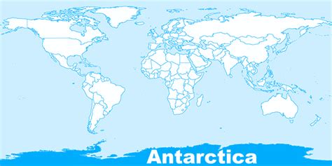 Antarctica in world map – Printable graphics