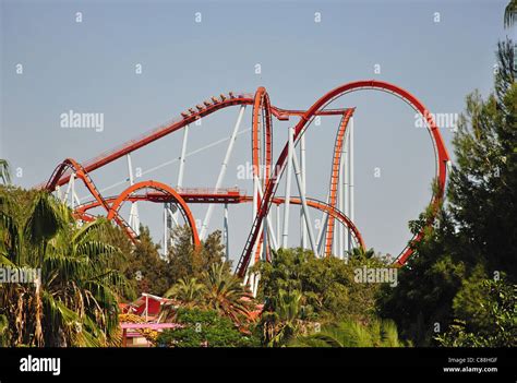 Dragon Khan Rollercoaster Ride Portaventura Theme Park Salou Costa