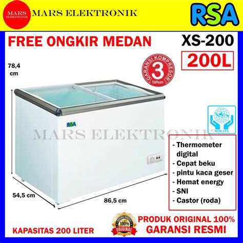 Jual CHEST FREEZER RSA SLIDING XS 200 200 L SLIDING GLASS PINTU