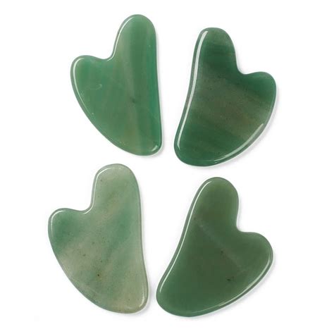 3pc Natural Green Aventurine Gua Sha Boards For Scraping Massage And