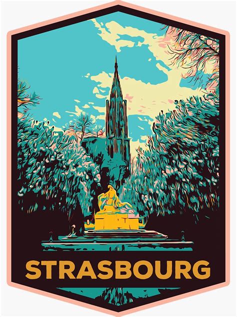 Strasbourg City France Vintage Travel Decal Sticker By Lemomo Geo