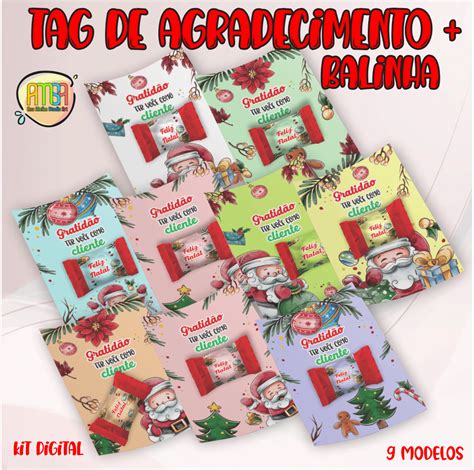 Kit Tag Agradecimento Papai Noel Ana Melim Studio Art