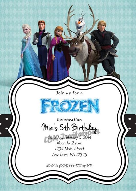 Frozen Birthday Party Invitation By Lbkinvites On Etsy Frozen