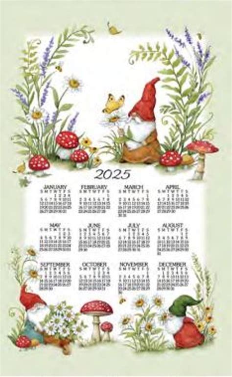 Kay Dee Towel Calendar Garden Gnomes F Walmart