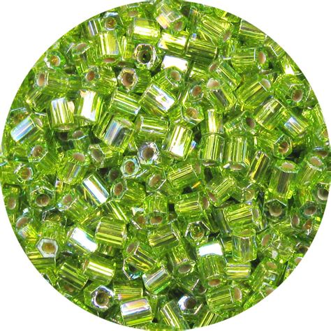 Japanese Hex Cut Seed Bead Silver Lined Light Olivine Ab Garden