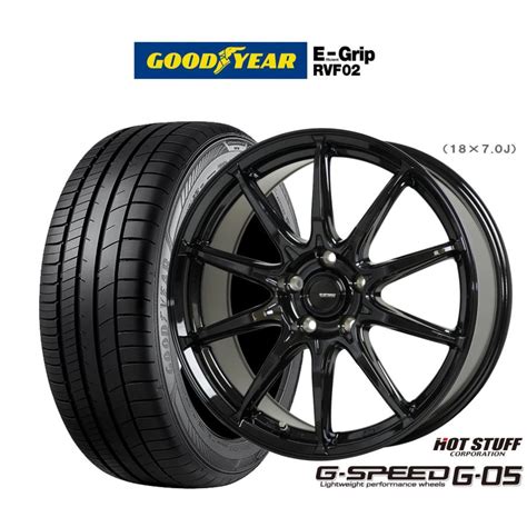 HOT STUFF サマータイヤ ホイール4本セット ホットスタッフ G speed G 05 グッドイヤー エフィシエント グリップ RVF02 225 45R18 カーポートマルゼン