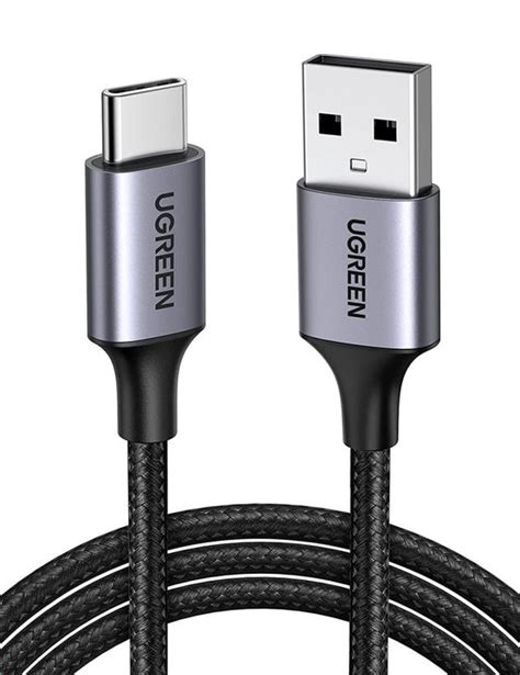 UGREEN Gevlochten USB A Naar USB C Kabel 3A Fast Charge 2 Meter Zwart Bol