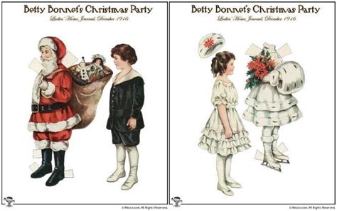 PAPERMAU Christmas Time Vintage Christmas Dress Up Paper Dolls Betty