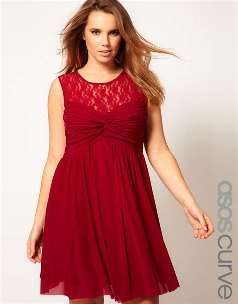 Skater Dress With Twist And Lace Plus Size 60 Flattering Dresses