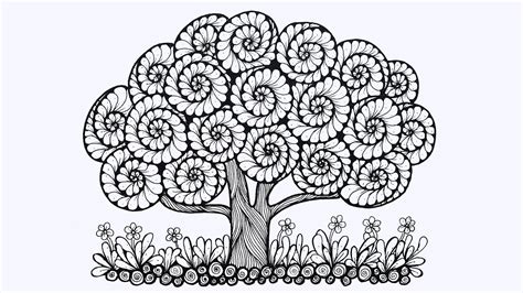 How To Draw Tree Of Life Easy Step By Step Zentangle Art Zendoodle Easy Zentanngle Tree