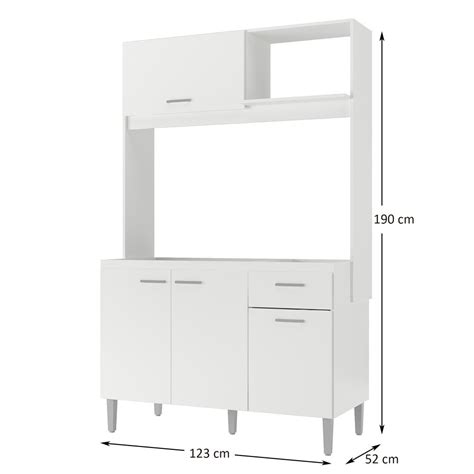 Cozinha Compacta 4 Portas 1 Gaveta Branco Avelã 600084 Manfroi