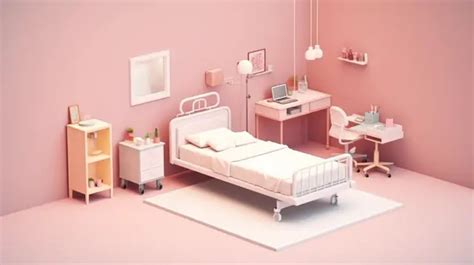 Hospital Room Isometric Style Background Wallpapers Hospital Room