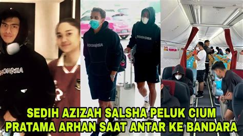 Azizah Salsha Cium Peluk Saat Antar Pratama Arhan Ke Bandara Jelang